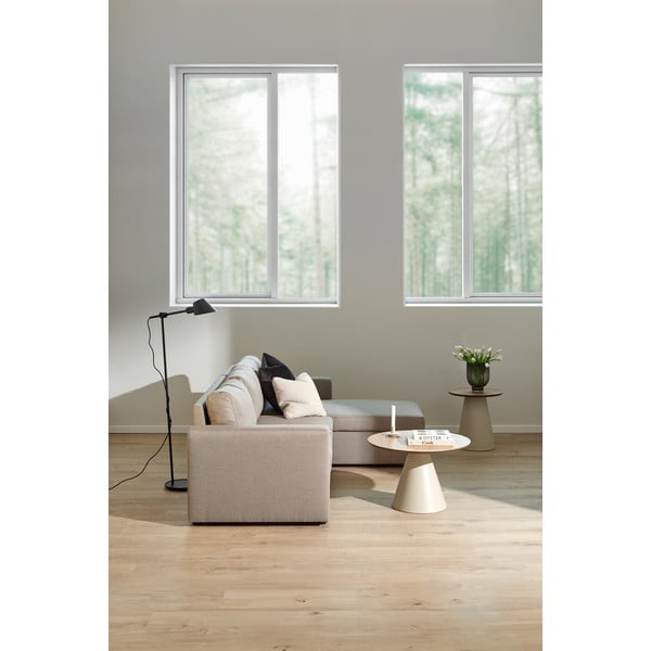 Tavolino rotondo con piano effetto rovere color crema e naturale ø 45 cm Soli - Actona-image-1