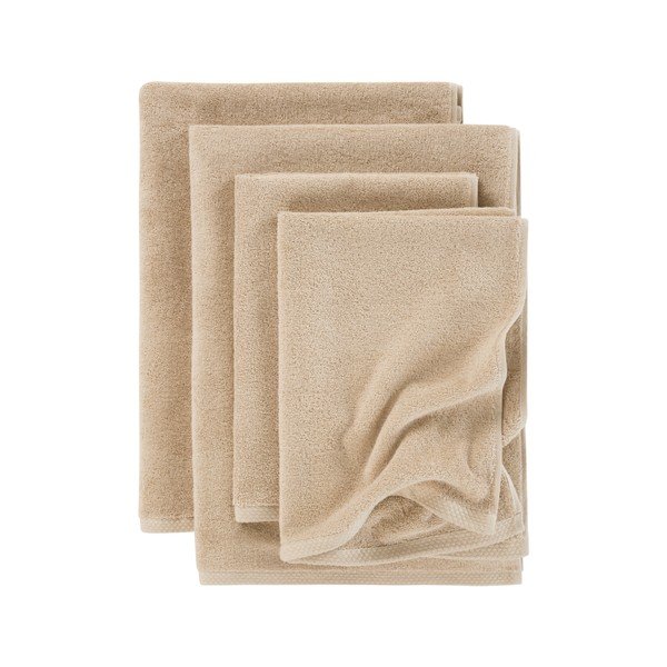 Set di asciugamani per viso e corpo beige in cotone 4 pz Darcy – Jotex