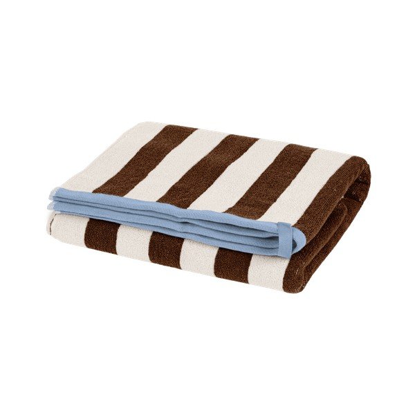 Asciugamano tipo terry marrone/color crema in cotone 70x140 cm Gobo – noo.ma