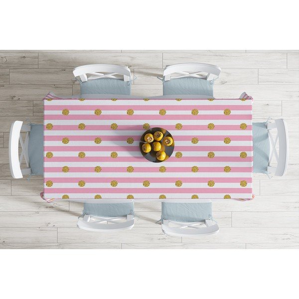 Tovaglia in misto cotone Golden Dots, 140 x 180 cm - Minimalist Cushion Covers-image-1
