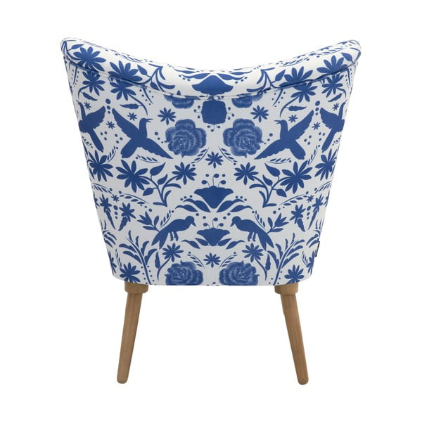 Poltrona a fiori bianchi e blu Jack - Max Winzer-image-3