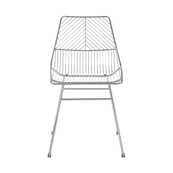 Sedia da pranzo argentata in metallo District – Premier Housewares-image-2