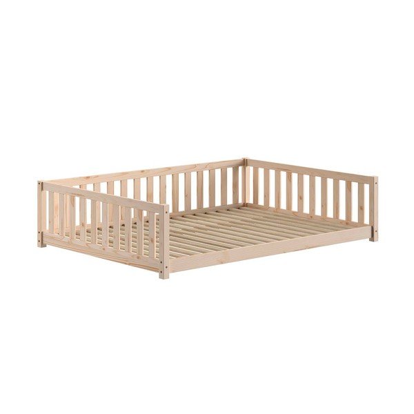 Letto da bambini di colore naturale in pino massiccio con rete inclusa 140x200 cm Dallas – Vipack-image-2