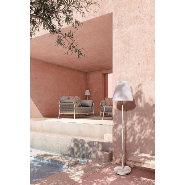 Lampada da terra LED bianca con telecomando/con altoparlante incluso (altezza totale 150 cm) Solar – Bizzotto-image-2