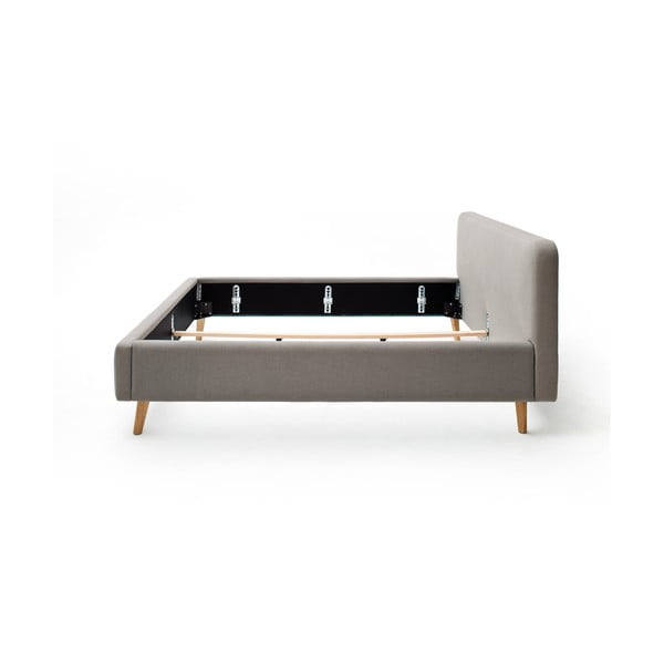 Letto matrimoniale imbottito grigio tortora rete non inclusa 180x200 cm Mattis – Meise Möbel-image-3