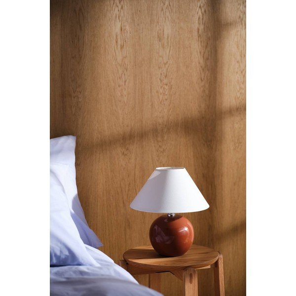 Lampada da tavolo marrone/color crema in ceramica (altezza totale 29 cm) Karamell – Jotex-image-2