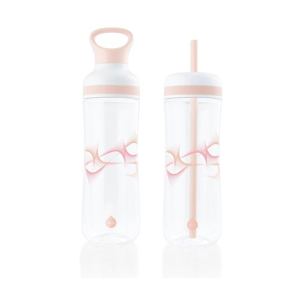 Bottiglia da viaggio bianca e rosa da 0,8 l Flow - Equa