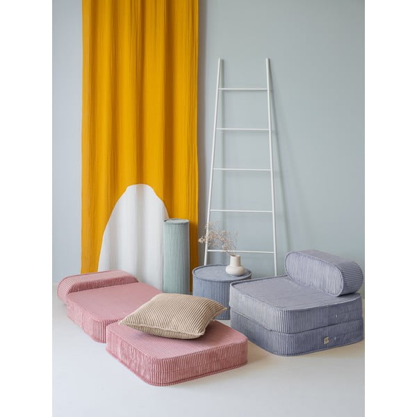 Poltrona per bambini blu con rivestimento in velluto a coste Flip – Wigiwama-image-1