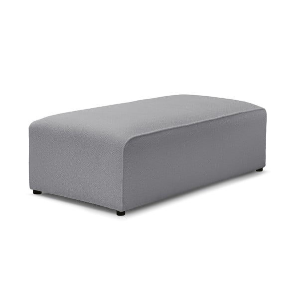 Poggiapiedi componibile grigio chiaro con rivestimento in bouclé Megeve – Bobochic Paris