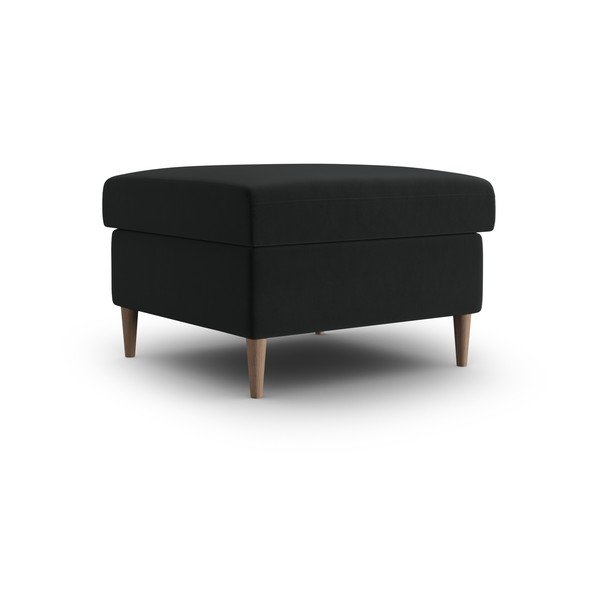 Poggiapiedi nero con rivestimento in velluto Kyoto – Cosmopolitan Design-image-1