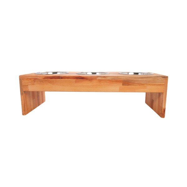 Set di ciotole per cani in legno con base Three M - MA-NU-image-2