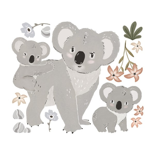 Foglio adesivo 54x46 cm Koalas Family - Lilipinso