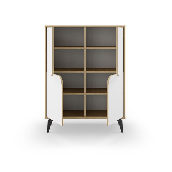 Mobile in rovere decorato in bianco e naturale 90x120 cm Nola - Marckeric-image-4