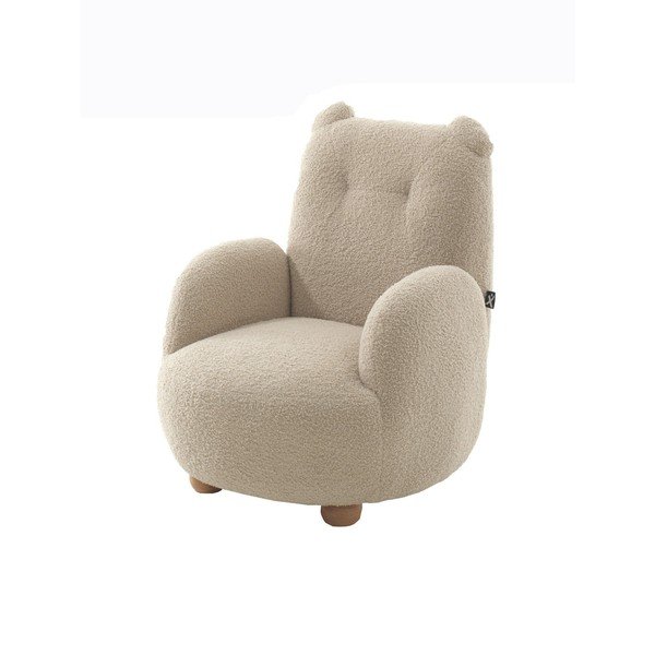 Poltrona per bambini beige con rivestimento in bouclé Rocky – Vipack