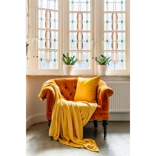 Copriletto giallo in micropush per letto singolo 150x200 cm Cosy - Tiseco Home Studio-image-1