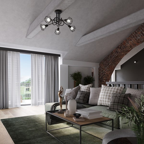 Lampada da soffitto nera ø 10 cm Varpu - Sollux-image-1