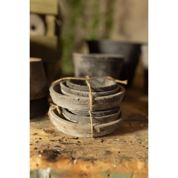 Piattini per vasi in set di 3 pezzi in terracotta ø 10 cm - Esschert Design-image-3