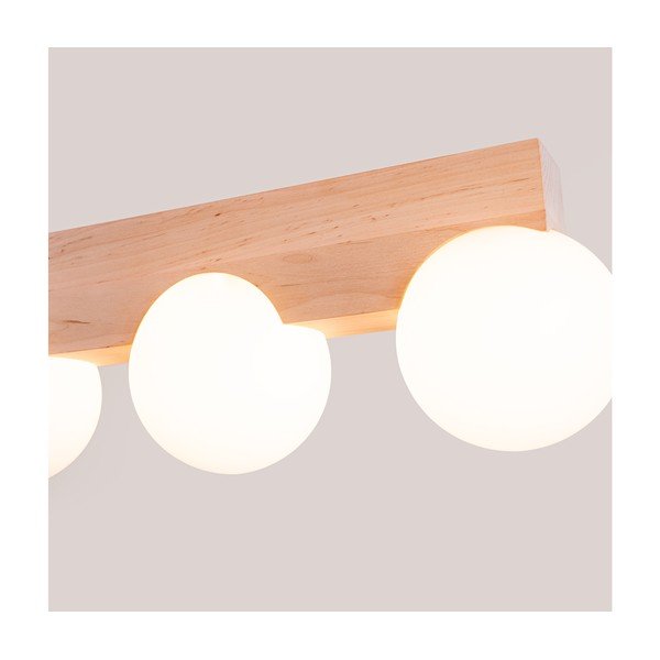 Plafoniera bianca/di colore naturale con paralume in vetro ø 12 cm Solum – Sollux-image-3