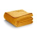 Copriletto giallo in velluto con rivestimento trapuntato 240x260 cm Laila – Restilo