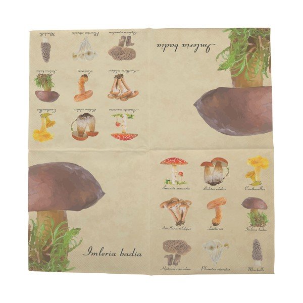 Sada 2 balení ubrousků po 20 kusech Esschert Design Mushroom-image-1