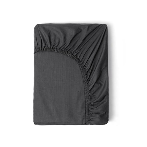 Lenzuolo grigio in cotone sateen elasticizzato, 160 x 200 cm - HIP