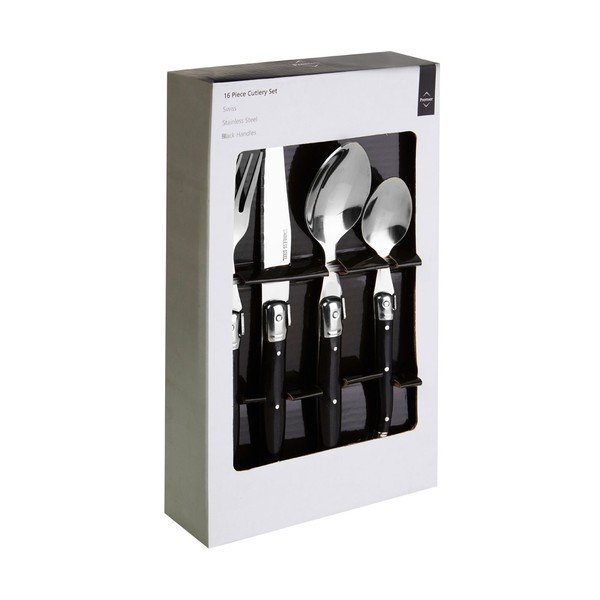 Posate in acciaio inox nero 16 pezzi Swiss - Premier Housewares-image-1
