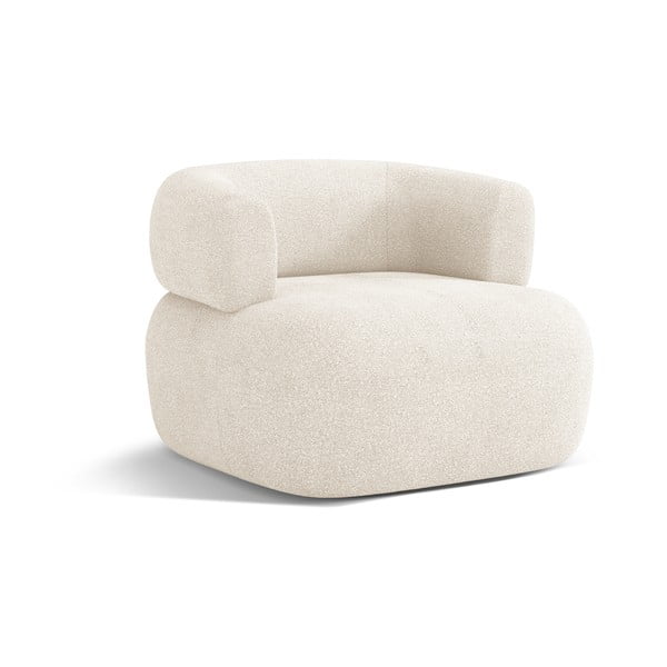 Poltrona beige in tessuto bouclé Jenny - Micadoni Home