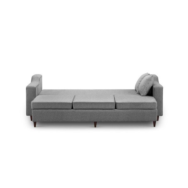 Divano letto a tre posti grigio scuro con contenitore Narcisse - Mazzini Sofas-image-1