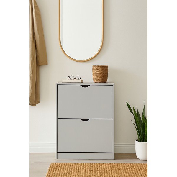 Scarpiera grigia con ante ribaltabili 50x82x24 cm Stelo – Bonami Essentials-image-1