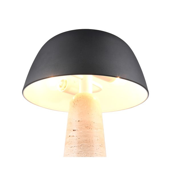 Lampada da tavolo nera e beige con paralume in metallo (altezza totale 41 cm) Timba – Trio Select-image-4