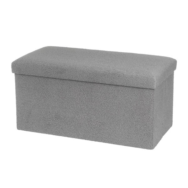 Poggiapiedi grigio con rivestimento in bouclé Folding – Casa Selección