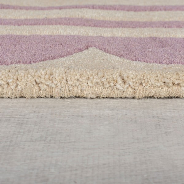 Tappeto in lana tessuto a mano di colore viola-naturale 120x170 cm Lois Scallop - Flair Rugs-image-4