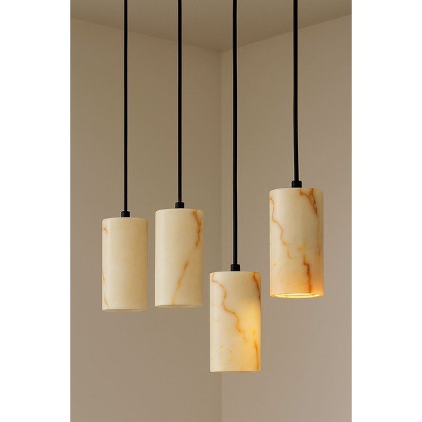 Lampadario color crema con paralume in marmo ø 6,5 cm Selma – Opviq lights-image-1