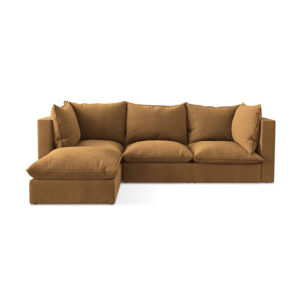 Divano angolare color terracotta (con penisola a sinistra/con chaise lounge) Manao – Makamii