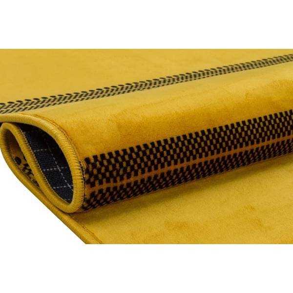 Tappeto giallo lavabile 200x80 cm - Vitaus-image-3