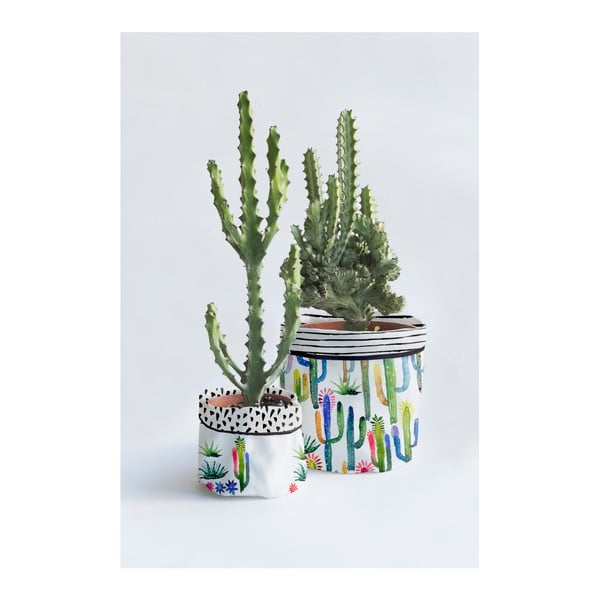 Coprivaso in stoffa in set da 2 pezzi ø 27 cm Watercolor Cactus - Surdic