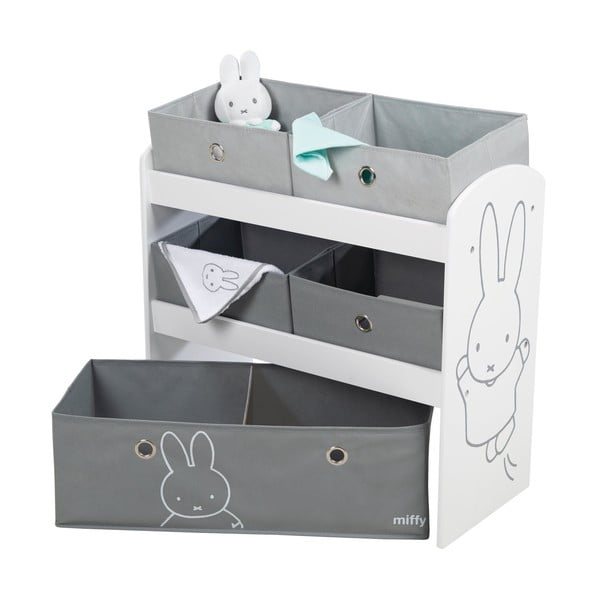 Organizer per giochi da bambino bianco/grigio 63,5x29,5x60 cm Miffy – Roba-image-4