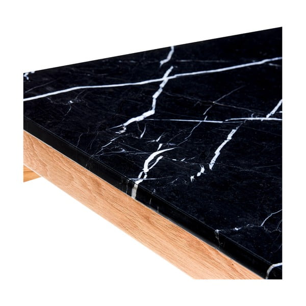 Tavolino con piano nero in marmo 40x60 cm Raw - Hübsch-image-4