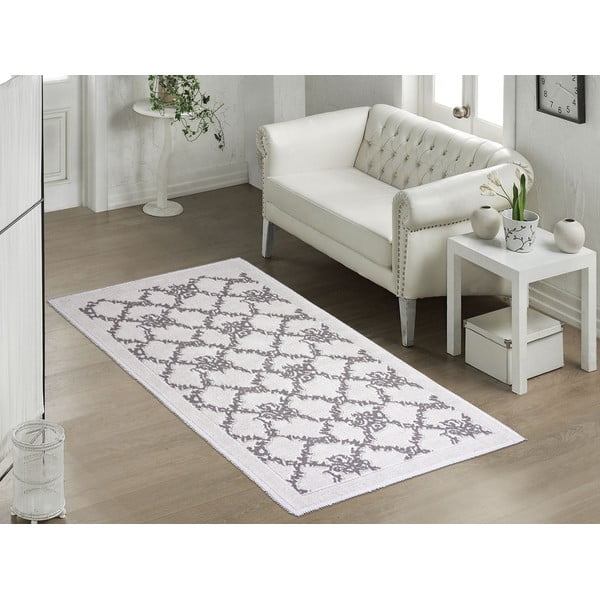 Tappeto in cotone grigio e beige , 100 x 150 cm Sarmasik - Vitaus-image-2