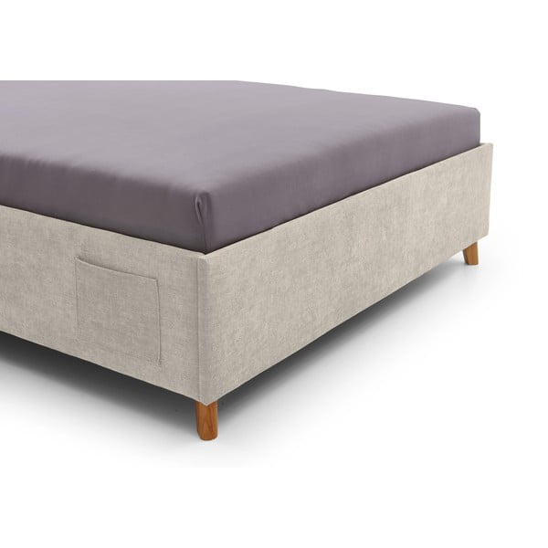 Letto da bambini beige imbottito con contenitore con rete inclusa 140x200 cm Fun – Meise Möbel-image-1