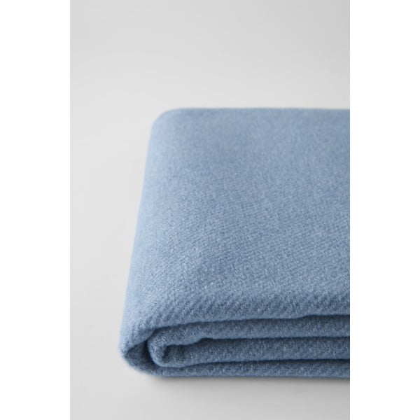 Plaid blu con basi di cotone, 140 x 180 cm Plain - Euromant-image-1