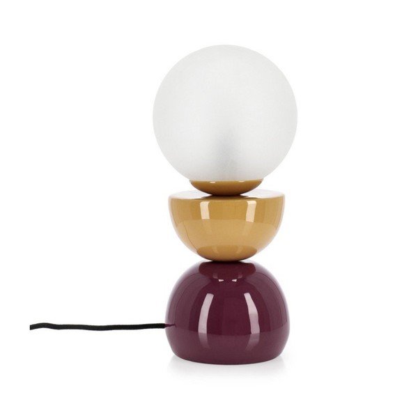 Lampada da tavolo in metallo con paralume in vetro (altezza totale 33 cm) Malton – Bizzotto
