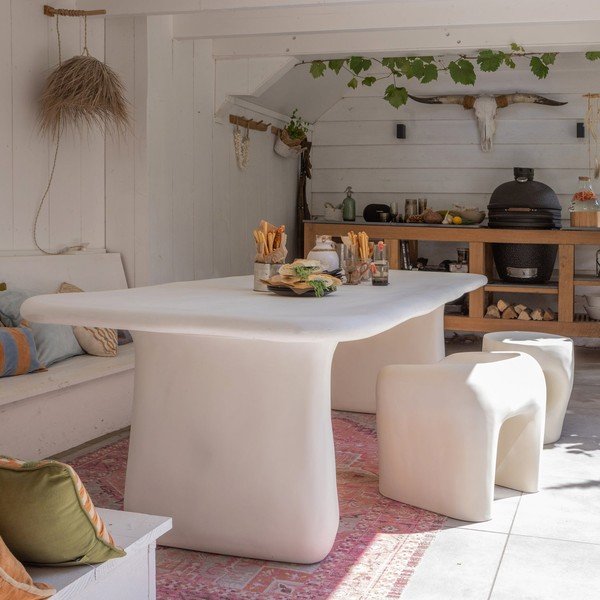 Sedia da esterno avorio in plastica Nivo – WOOOD-image-1