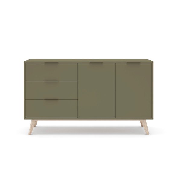 Credenza verde opaca 140x81x40 cm Campus – Marckeric-image-2