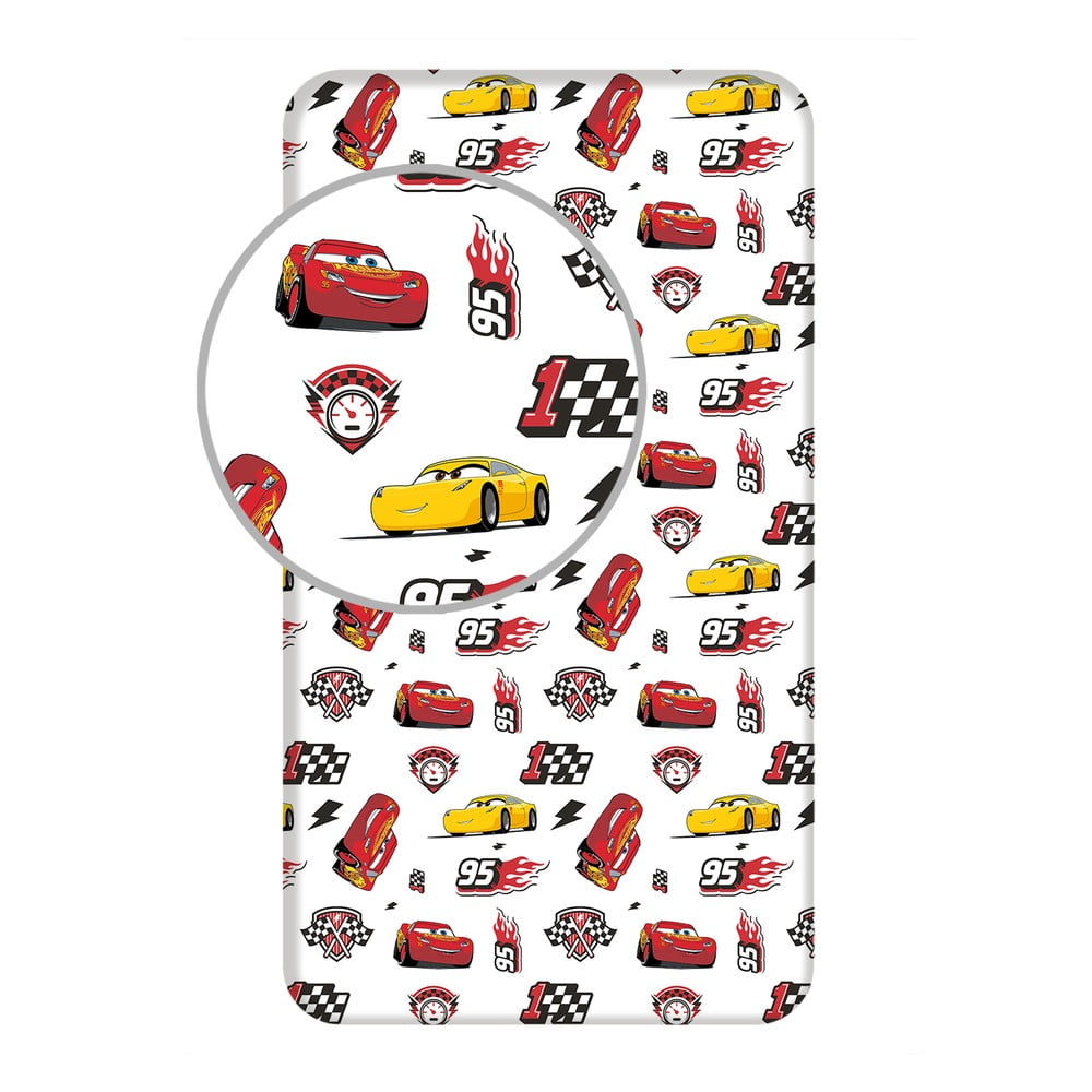 Lenzuolo per neonati in cotone elasticizzato 90x200 cm Cars "McQueen" - Jerry Fabrics | Lenzuola per bambini