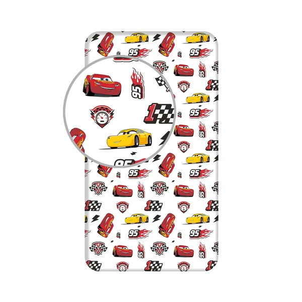 Lenzuolo con angoli per bambini in cotone 90x200 cm Cars "McQueen" – Jerry Fabrics