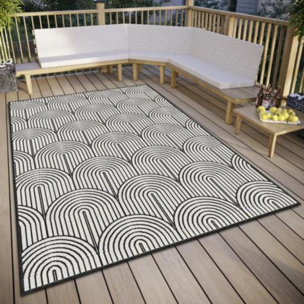 Tappeto da esterno bianco e nero 120x170 cm Pangli Black - Hanse Home-image-2