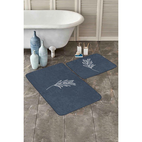 Tappetini da bagno blu in set da 2 100x60 cm - Minimalist Home World-image-3