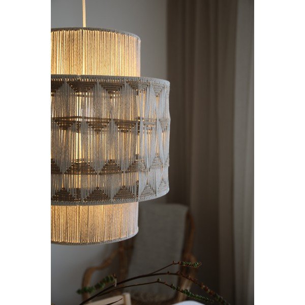 Lampadario di colore naturale con paralume in tessuto e con paralume in iuta ø 45 cm Ano – Markslöjd-image-4
