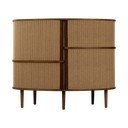 Armadietto marrone/marrone chiaro con effetto rovere con ante scorrevoli 120x100x50 cm Audacious – UMAGE